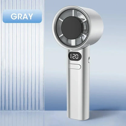 Mute Handheld Fan Mini Personal Highspeed Fan Portable Electric Fan USB Rechargeable 120 Gear Handheld Fan With Power Display