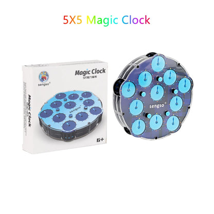 Sengso Magnetic Magic clock 3x3x3 Magic clock 4x4 magic clock 5x5 Magic Clock 3x3 magic cube clock Magnetic Speed cube clock toy