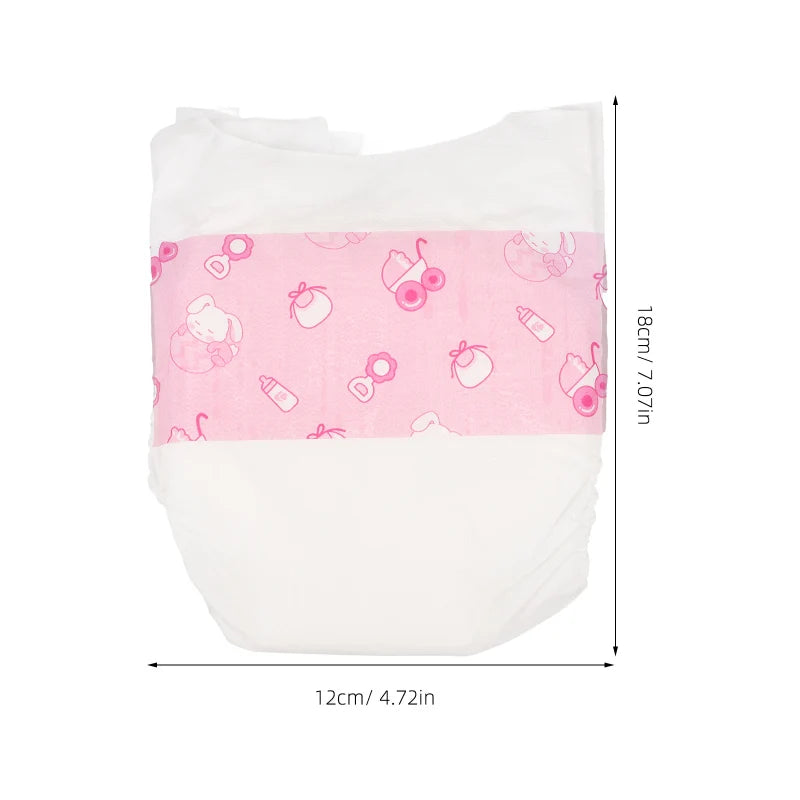 5pcs 18x12cm Reusable Diapers For Baby Dolls Kids Pretend Play Toy Baby Diapers Supplies Suitable For 30cm Dolls