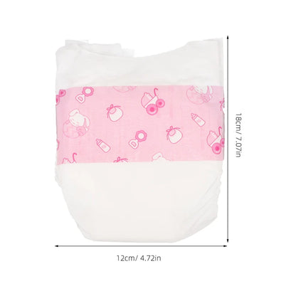 5pcs 18x12cm Reusable Diapers For Baby Dolls Kids Pretend Play Toy Baby Diapers Supplies Suitable For 30cm Dolls