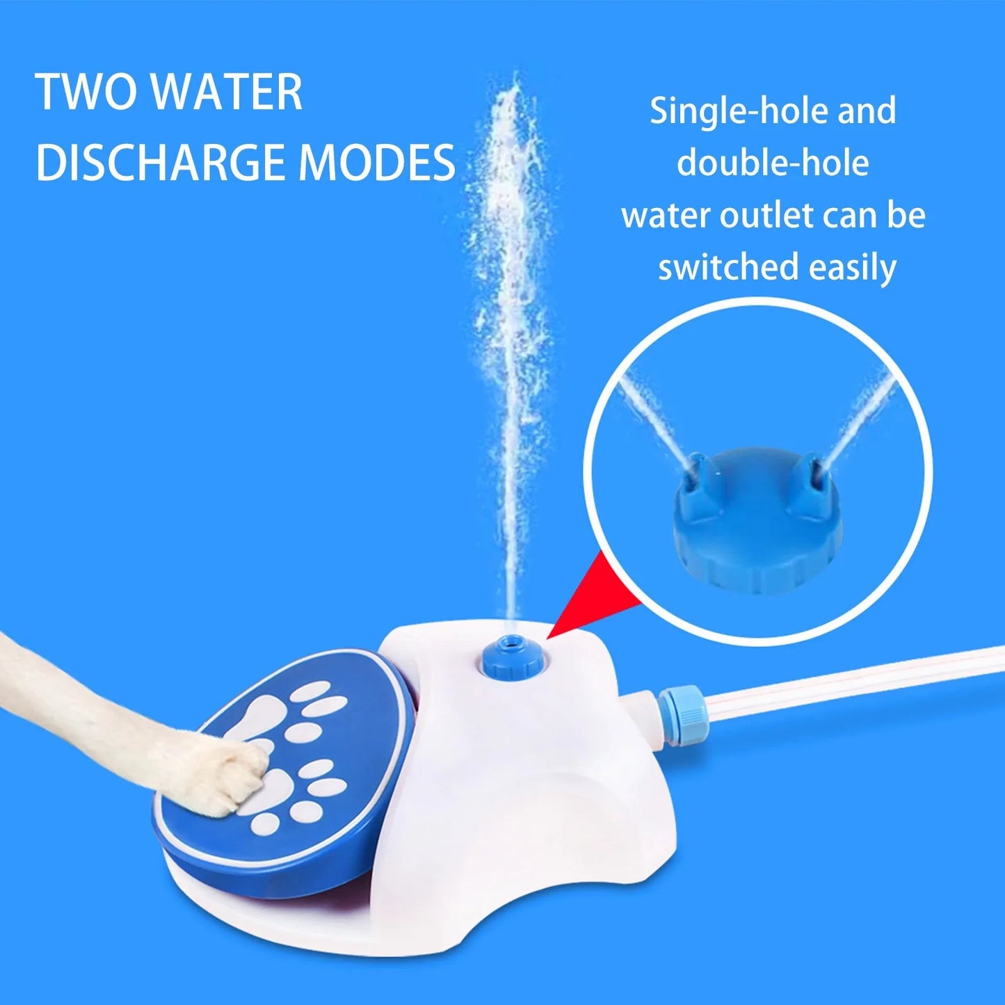 Step On Dog Water Dispenser Easy Connection Leakproof Dog Water Fountain 2 Water Dispensing Modes Simple Use for Pets for Lawn