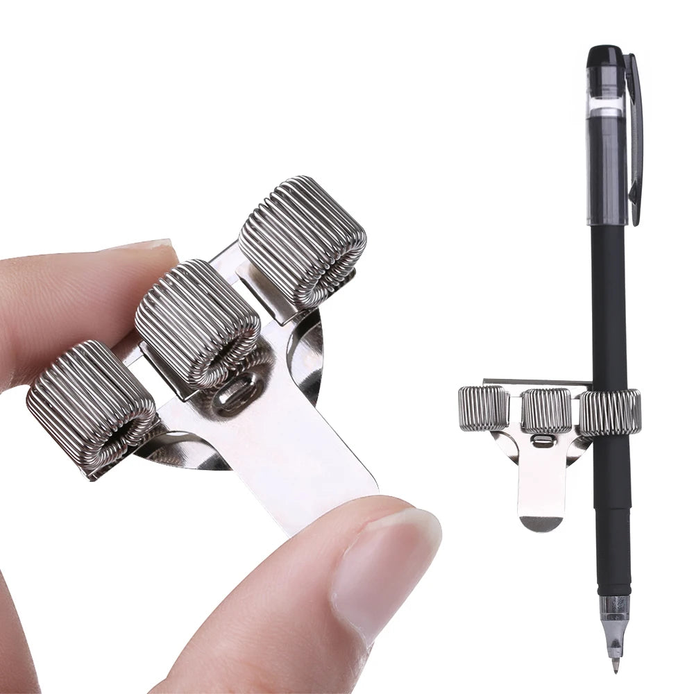 Portable Stationery Office Supplies Notebooks Metal Spring With Pocket Clip Pen Holders Single/Double/Triple