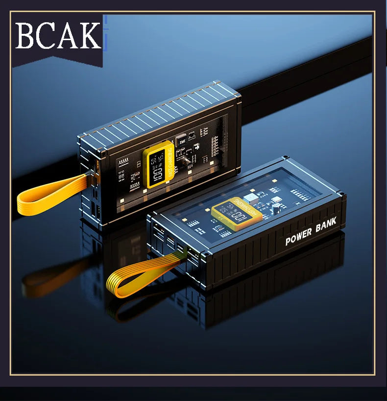 BCAK  Brand discount store 30000mAh 50000mAh 120W Fast Charging Transparent Power Bank 200000mAh Large-capacity Mobile Power
