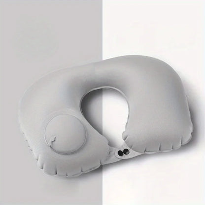 Travel Pillows U-Shaped Portable Inflatable Travel Neck Pillow, Manual pressurized Automatic Inflatable Pillow for Airplanes