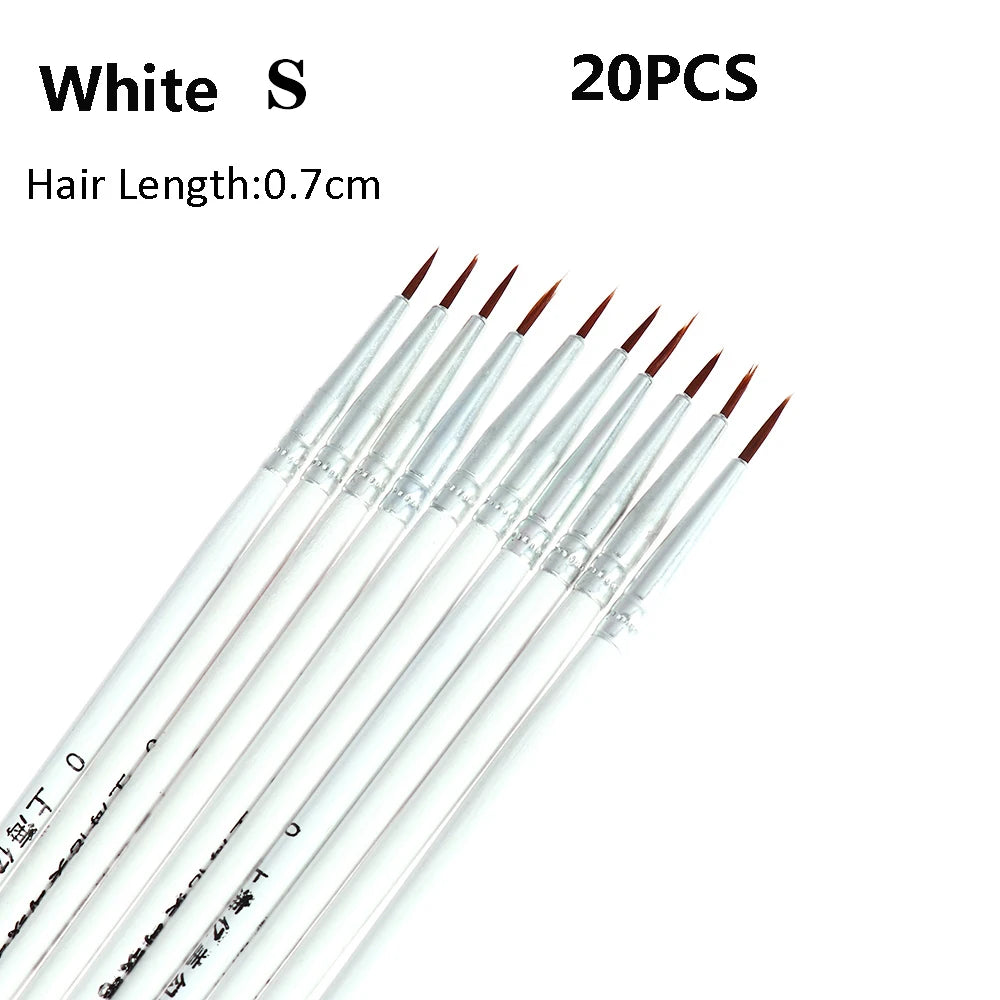 10/20pcs Art Supplies Nylon Hand Painted Drawing Hook Line Pen Paint Painting Brush