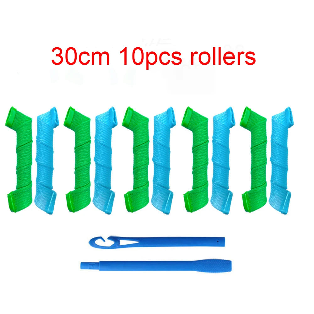 Heatless Hair Curler No Heat Silk Ribbon Hair Rollers Curls Headband Sleeping Soft Lazy Hair Curlers Foam Rod Curling Hair Tools
