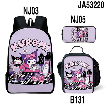 Sanrio Kuromi Backpack Sanrio Backpack Pencil Bag Student School Bag Primary and Middle kawaii Cartoon School Bag Mochila