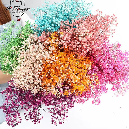 130g Natural Dried Preserved Flowers Babys Breath Home Decoration Natrual Gypsophila Wedding Decor Artificial Flower Photo Props