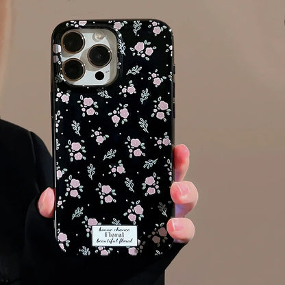 Korean Cute Flower Phone Case  For iPhone 16 15 14 13 12 11 Pro Max XS XR 7 8 Plus SE Mini Soft Shockproof Protective Back Cover