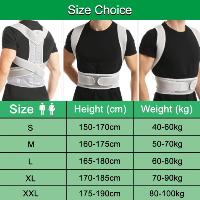 Back Brace Posture Corrector for Women and Men, Back Straightener Scoliosis, Hunchback Correction, Adjustable Spine Support Belt