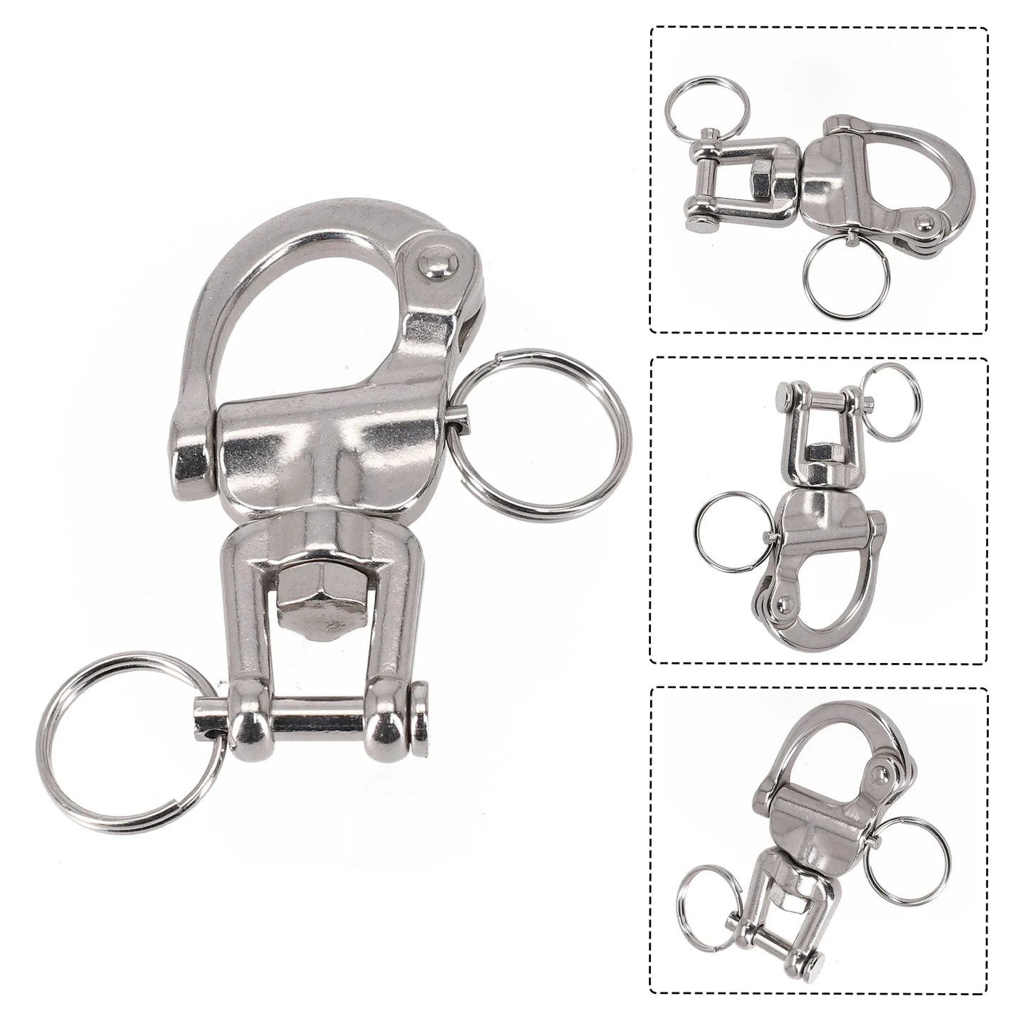 Boat Parts Swivel Shackle Sailboat Sailing Silver Spare Parts Spring Hand Drawn 316 Stainless Steel Accessories