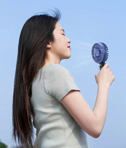 Portable Handheld Fan-LED Display Usb Fan, 6-Speed Wind, Rechargeable Portable Fan, Mini Fan for Home/Camping/Office