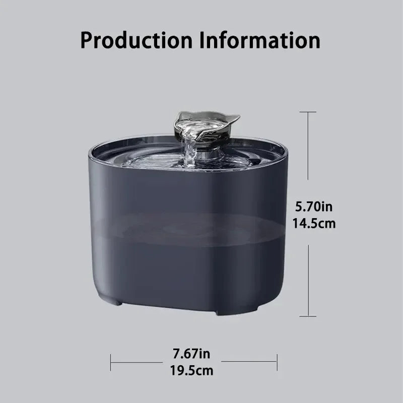 Fountain Automatic Recirculating Filter Pet Drinking Dispenser with USB Electric Pump Quiet Cat Ear Design for Cats New