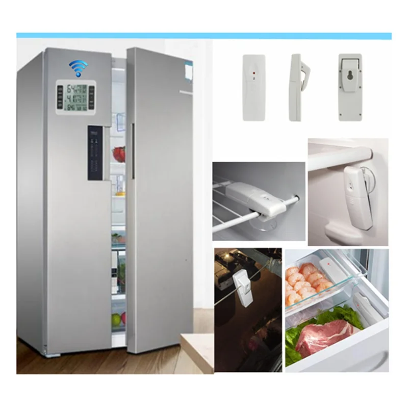 A25F-Wireless Refrigerator Thermometer Digital Freezer Thermometer Temperature Monitor with 2 Sensors for Indoor Outdoor