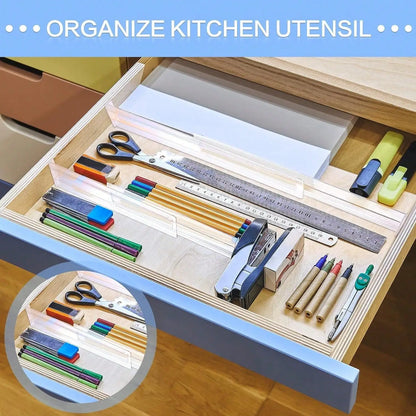1/2/4/8PCS Drawer Dividers Organizers Adjustable Cabinet Storage Clothes Drawer Organizer Clear Drawers Separators Kitchen Tools
