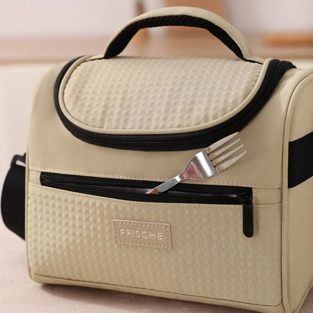 Reusable Zipper Handle Lunch Box Large Capacity Sturdy Lunch Tote Bag Waterproof Hand-held Tote Food Container Foods Storage