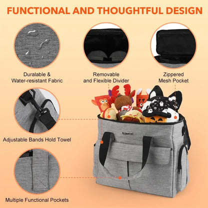 6 Sets Large Dog Travel Bag, Dog Camping Essentials, Weekend Pet Travel Kit, Dog Travel Accessories With Multi-Purpose Pocket