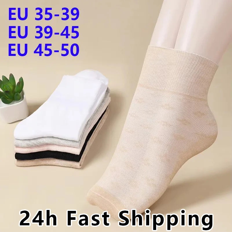 5Pairs Comfortable and Supportive Diabetic Socks for Men and Women Moisture wicking Cotton Fabric Non-binding Top Business Socks