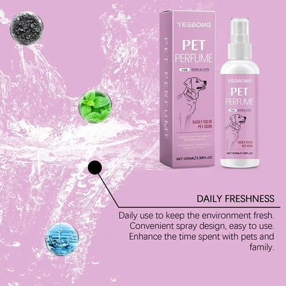 100ml Pet Odor Eliminator Fresh Scent Spray For Dogs Cats Home Deodorizing Solution With Harness Attachment