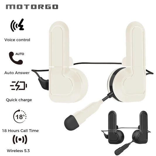 Motorcycle Bluetooth Helmet Headset Double Ears Voice Control Hands-Free Call BT5.3 Waterproof HeadphonesMusic Microphone Player
