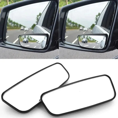 2Pcs/Set Car Rearview Mirror Car Reversing Auxiliary Mirror Rectangular Curved Blind Spot Mirror