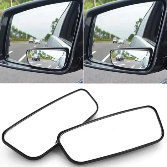 2Pcs/Set Car Rearview Mirror Car Reversing Auxiliary Mirror Rectangular Curved Blind Spot Mirror