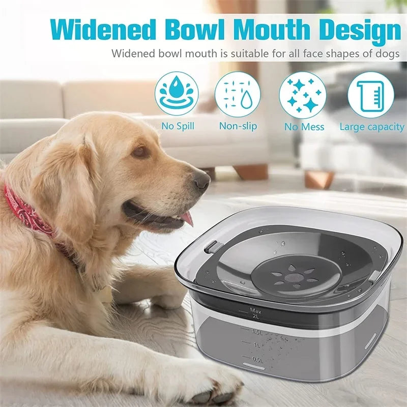 2L Dog Water Bowls Pet  Floating Drinking Bowls Cat Anti Wet Mouth Anti Splash Large Capacity Drinker For Small Mid Large Dog