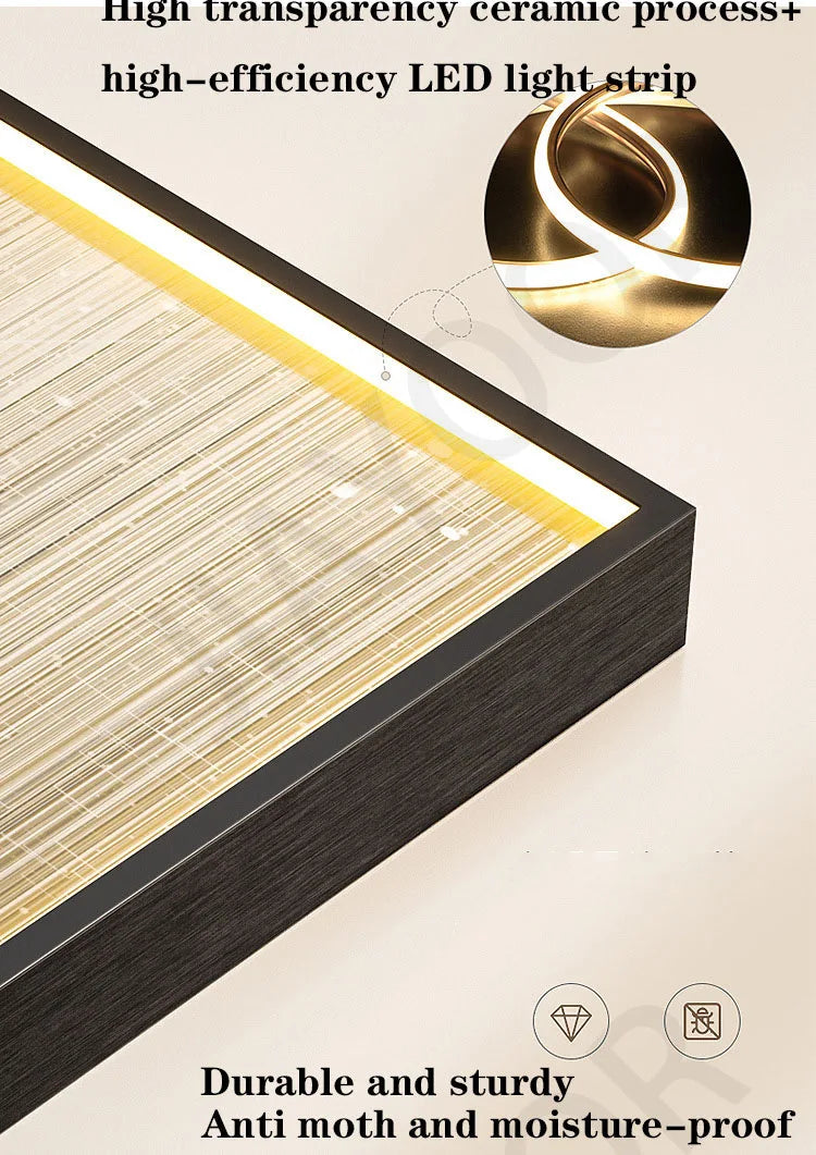 Entrance Decoration Pendant Lamps Luxury Abstract Plant Corridor Hanging Painting TV Background Wall Painting With  Light Lustre