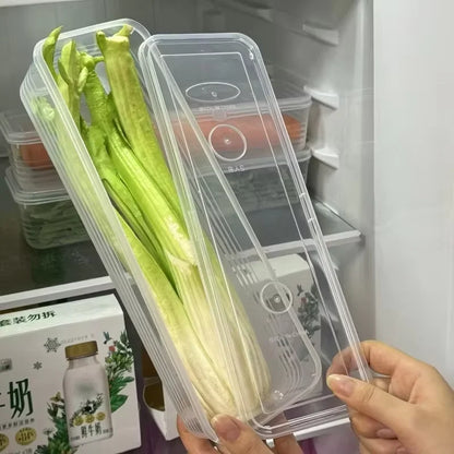 Fresh Box Refrigerator Storage Boxes Scallions Food Container with Lid Cold Crisper Sealed Kitchen Fresh Fruit Fridge Organiser