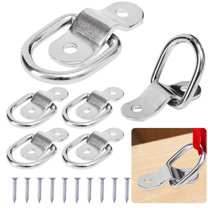 D Ring Tie Down Anchor Hook for Cargo Securing on Car Trucks Trailers Heavy Duty Metal Pull Ring Easy Surface Mount Fixing Point