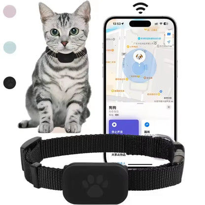 Waterproof Pet GPS Tracker Dog & Cat Locator with Adjustable Collar Anti Lost Dogs Tracker for iOS/Android Remote Global Locator