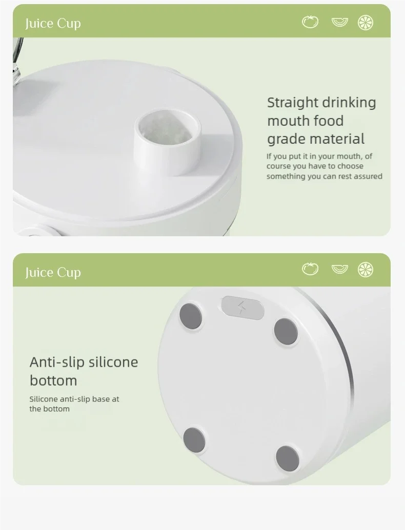 New Portable Juice Blender 600ml 12 Blades Fast Blending USB Rechargeable For Outdoor Milkshake Smoothie Electric Blender