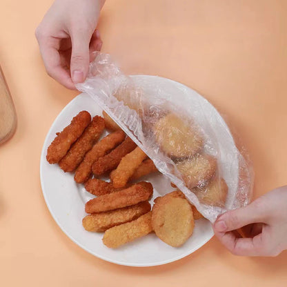 Disposable Food Cover Elastic Plastic Wrap Food Grade Food Lids Shoe Cover Shower Headgear Bowls Caps Food Fresh Saver Bag Dust