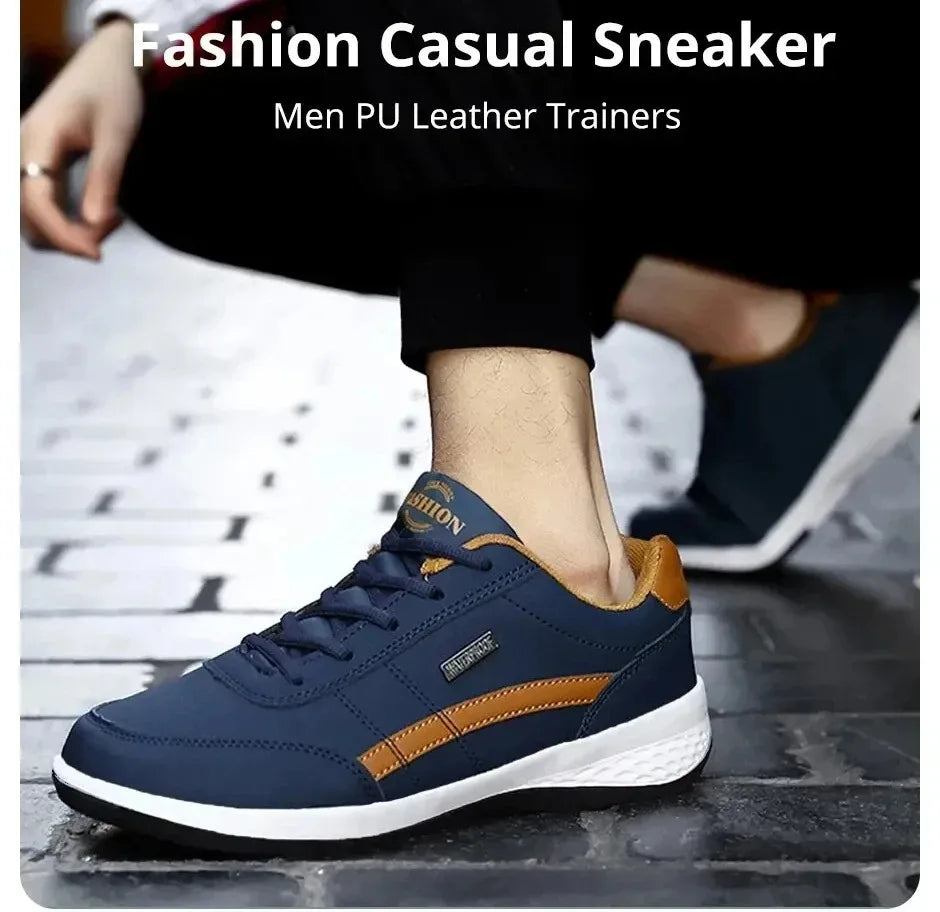 Men's Sneakers Sports Casual Shoes Leather Outdoor Men Walking Shoe Four Seasons Soft Bottom