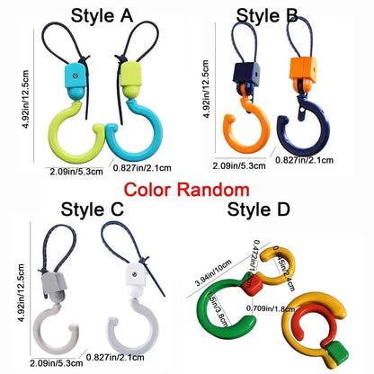 10Pcs Dopamine Baby Stroller Hook Hanging Rotating Universal S Hooks Non-Marking Foldable Shopping Pram Hook For Home