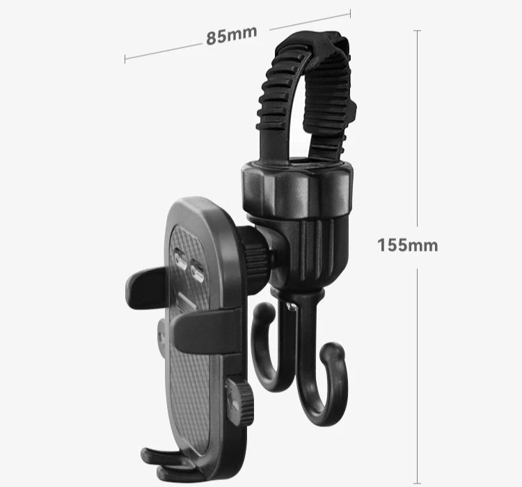 Universal Hook & Phone Holder - for Baby Strollers, Electric Bikes, and Stroller Hooks, Multi - function Hanging Bag Hook