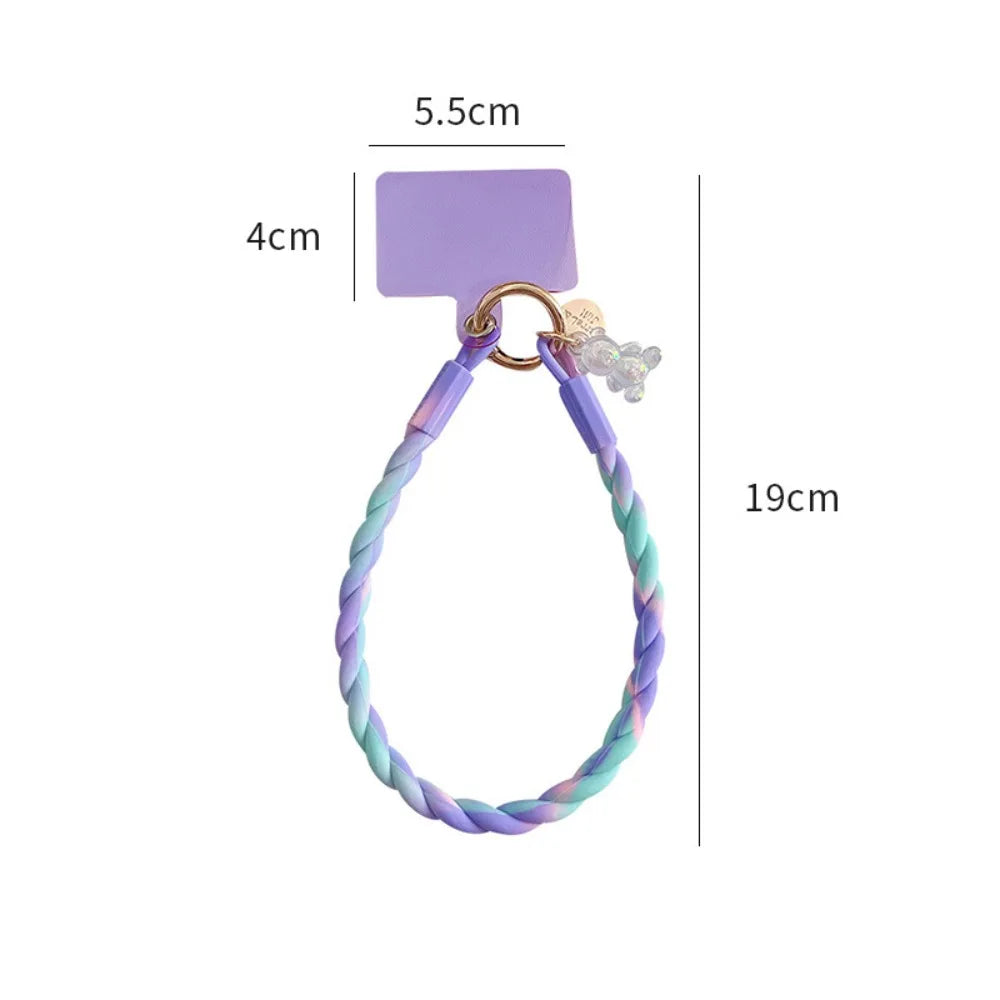 Luminous Bear Silicone Mobile Phone Lanyard Round Soft Ring Mobile Phone Chain Silicone Wrist Anti-loss Mobile Phone Lanyard