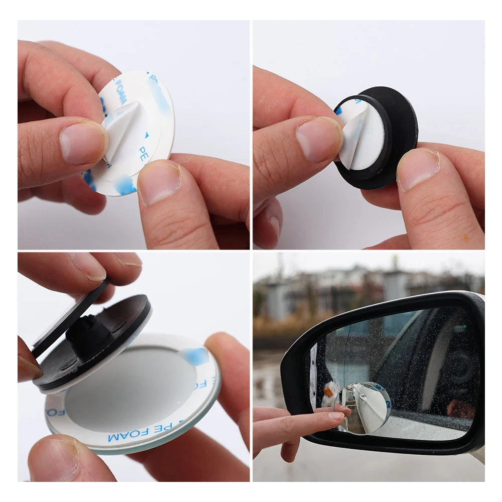 Car Blind Spot Mirror 360 Degree Adjustable Wide Angle Auxiliary Rearview Convex Mirror Universal Auto Car Auxiliary Mirror