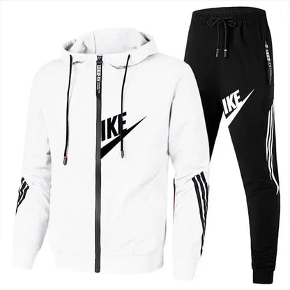 Casual sportswear set, 2-piece set, top and bottom wear. Fashion, jogging, outdoor, fashionable sportswear for men first 2025