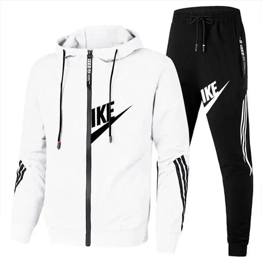 Casual sportswear set, 2-piece set, top and bottom wear. Fashion, jogging, outdoor, fashionable sportswear for men first 2025