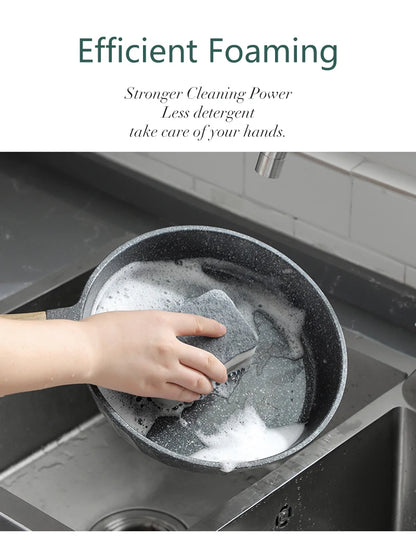 20pcs Double-sided Cleaning Sponges Pan Pot Cleaning and Maintenance Washing Sponges Household Scouring Pad Kit Tools Brush