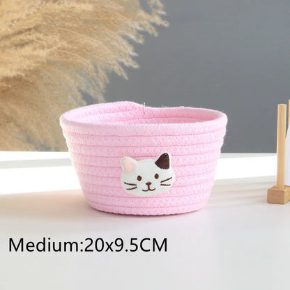 Cartoon Animals Hand Woven Storage Basket Kids Toys Desktop Organizer Sundries Storage Box Laundry Baskets storage box