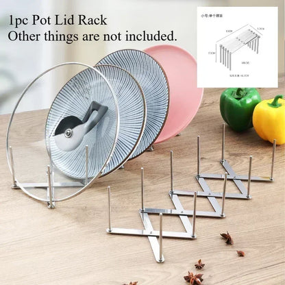 Expandable Pot and Pan Organizers Rack Holder Kitchen Cabinet Pantry Bakeware Organizer Rack with 6 Adjustable Compartments