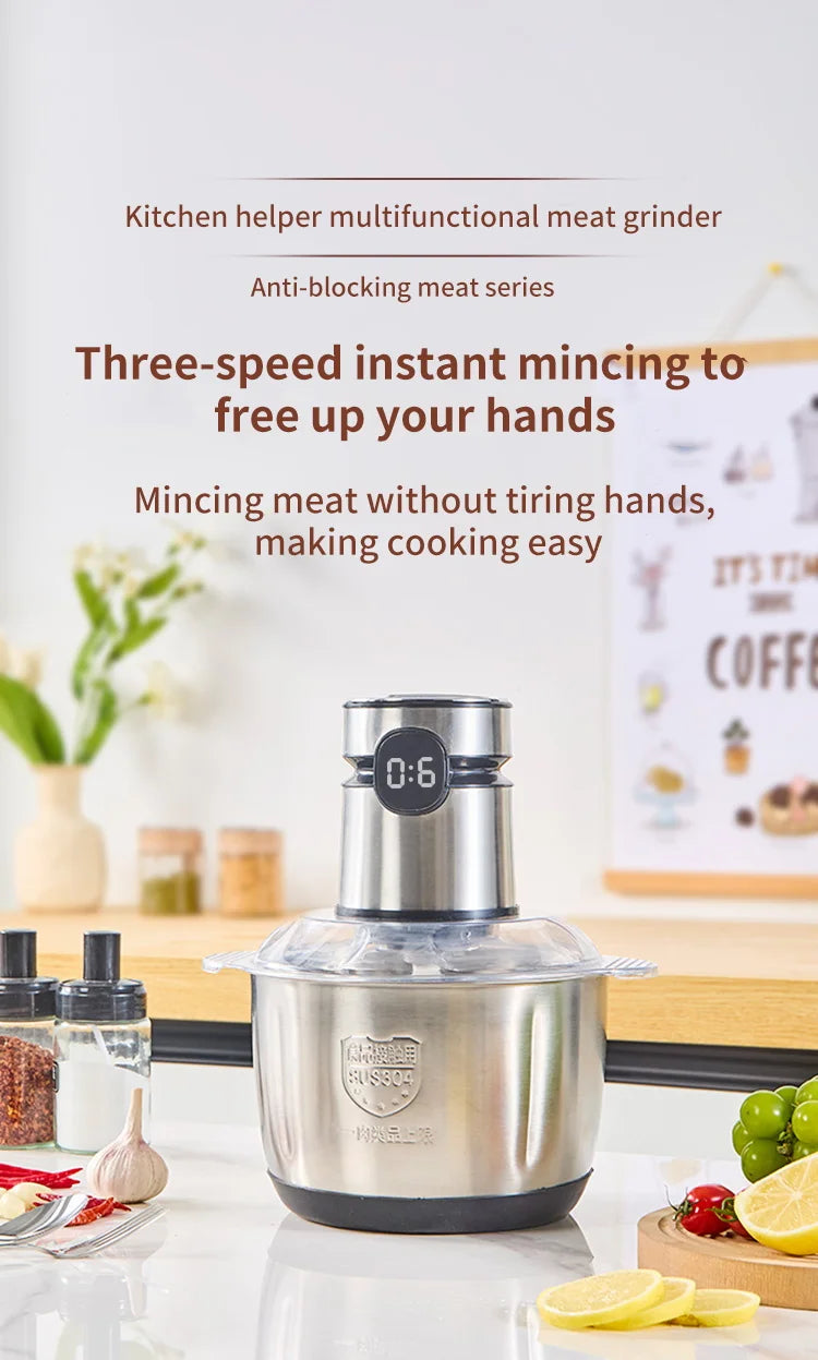 5L Electric Food Chopper Vegetable Chopper Small Food Processor Meat Grinder Mixer Electric Dicer Baby Food Processor