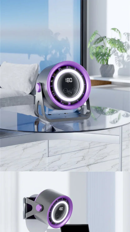 New 2500 mAH Convenient Electric Fan Turbo Silent Electric Fan with Ambient Light Countertop Wall Mount Ceiling Air Cooler