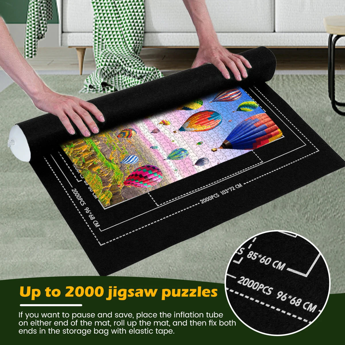 Puzzles Pad Felt Mat Up to 1500/2000/3000 Pieces Play Mat Puzzles Blanket Puzzle Accessories Easy to Use Roll Up Jigsaw
