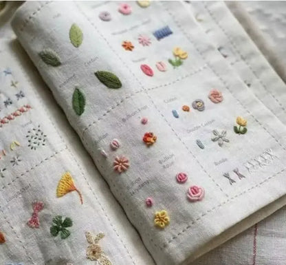 DIY Stitch Book Embroidery Book Creative Sewing Book Binder Handmade Home Needlework Book DIY Linen Decorative Embroidery Book