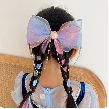 Fashion Hair Accessories New Girls Cute Colorful Chiffon Bow Ribbon Hairpins Children Sweet Hair Clips Hair Accessories