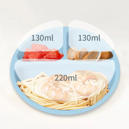 Food Grade Silicone Child Dish Set Baby Feeding Bowl Suction Plate Straw Cup Wooden Spoon Fork for Kids Tableware Toddler Dishes