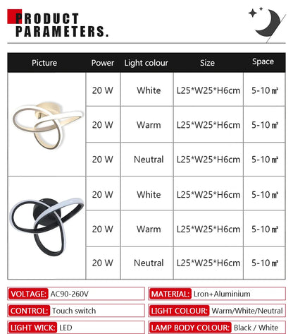 LED 20W Aisle Ceiling Light Modern Home Lighting LED Surface Mounted Bedroom Living Room Corridor Light Staircase Balcony Light